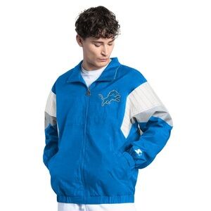 Men's Starter Blue Detroit Lions Yard Line Full-Zip Jacket Size Large NWT